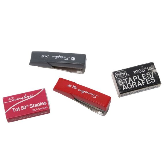 Vintage Swingline Staplers TOT 50 Red Grey Stapler Retro Made USA Staples Lot 2 - Picture 9 of 9